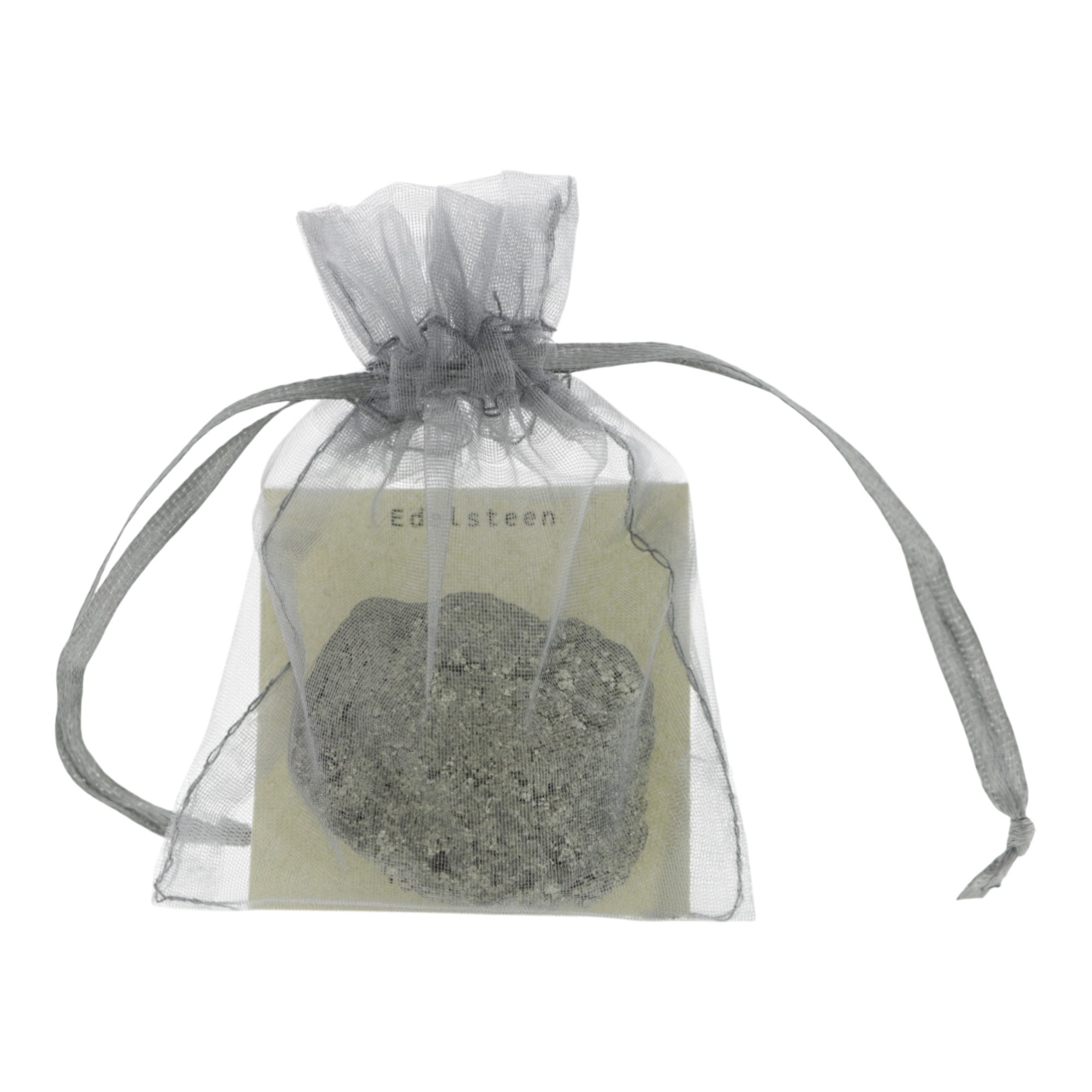 25006 Pyriet brok in organza zakje 2 Pyriet brok in organza zakje (9x7cm) - Afbeelding 1