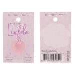 Rozenkwarts hartje "Heel veel liefde" op kaart (9x5,5cm) - Afbeelding 2