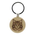 Sleutelhanger "Kat" beukenhout (4cm)