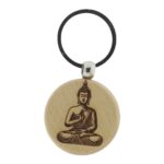 Sleutelhanger "Boeddha" beukenhout (4cm)