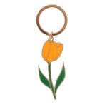 Sleutelhanger Tulp geel metaal