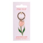 Sleutelhanger Tulp roze metaal - Afbeelding 3