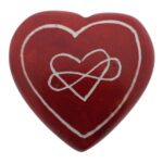Speksteen Hart "Love" rood/wit (3cm) - Afbeelding 7
