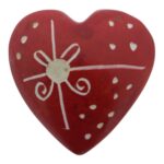 Speksteen Hart "Love" rood/wit (3cm) - Afbeelding 3