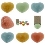 Speksteen Kaarthouder "Hart" pastel (3cm)