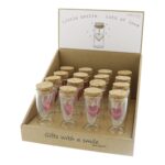 Glazen hartje "Little bottle lots of love" in buisje (6x3cm) - Afbeelding 2