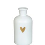 Bloemvaas Riga wit met goud hart (Ø7x12,5cm)