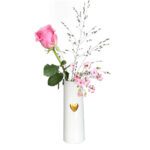 Bloemvaas Kegel wit met gouden hart groot (Ø6×17cm) - Afbeelding 2