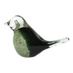 Sculptuur vogel "Bird groen" glas (15x7x9,5cm)