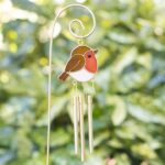 Suncatcher Roodborstje windgong met steker (21x11cm) - Afbeelding 2