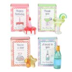 Glas Felicitatie figuren in luciferdoosje (6x3x4)