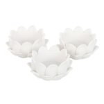 Set van 3 witte lotusbloem theelichthouders