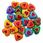 Speksteen Hartjes gekleurd ass. (3x3cm)