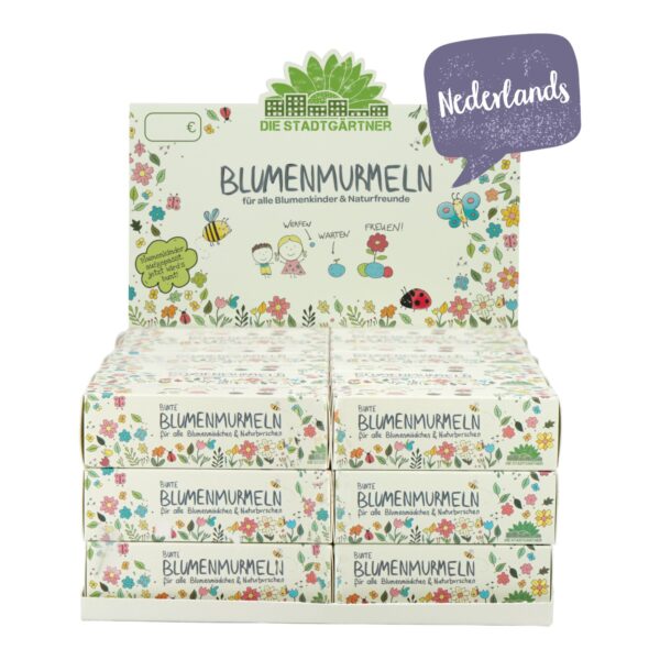 Display gevuld met bloemknikkers, 42 stuks