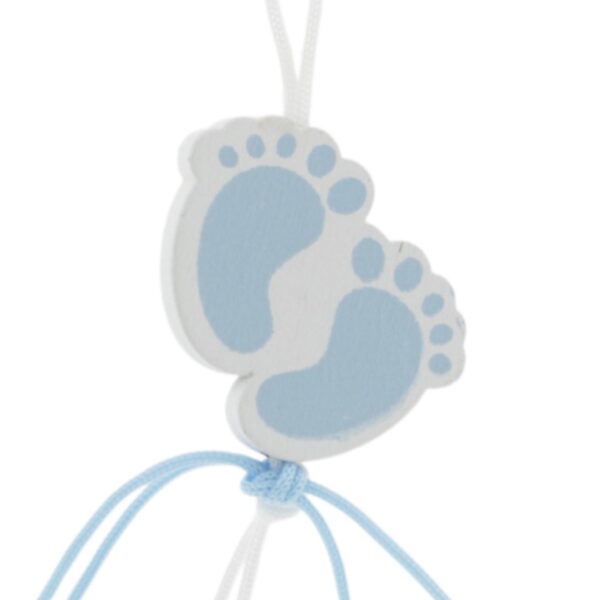 Gelukspoppetje Voetjes blauw plat (2,5 cm)