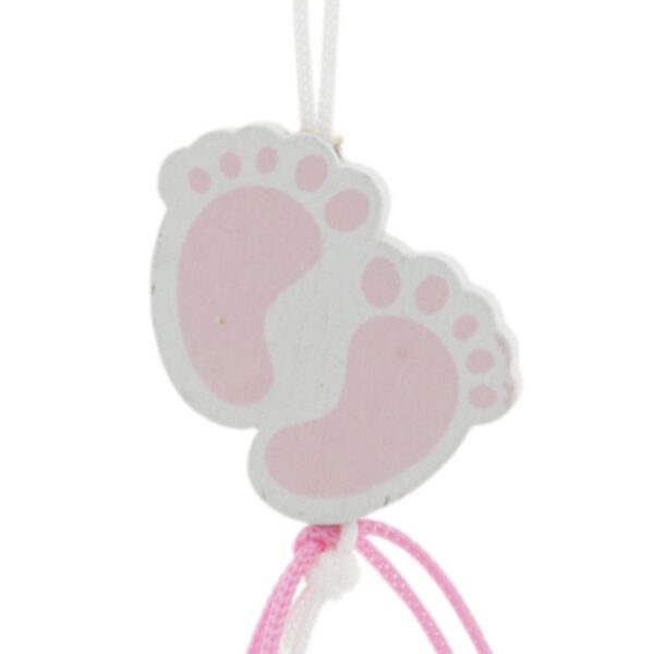 Gelukspoppetje Voetjes roze plat (2,5cm)