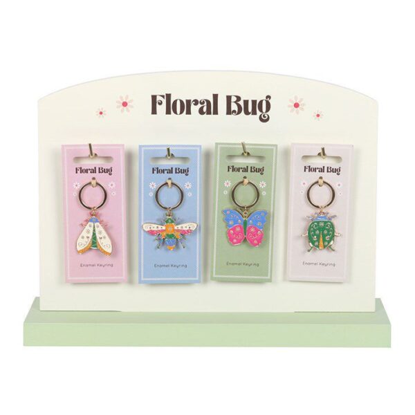 Sleutelhangers op display: Kleurrijke insecten: Bij, Vlinder, Mot & Kever (4cm)