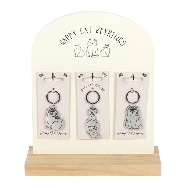 Sleutelhangers op display: Happy Cat: Katten (4cm)