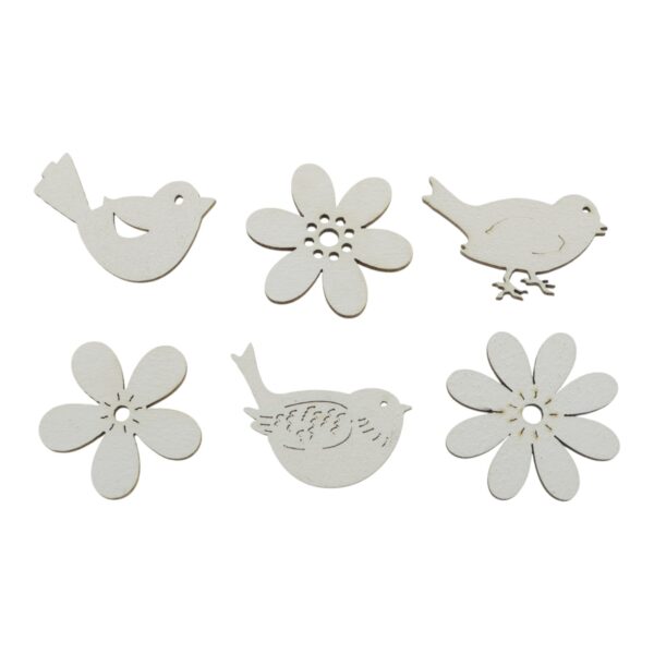 Decohout Vogels/bloemen (3,5cm)