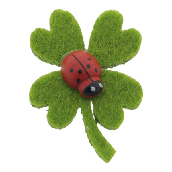 Plakfiguur Lieveheersbeestje op klavertje 4 (3,5cm)