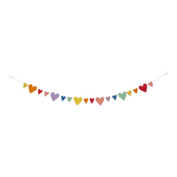 Slinger "Regenboog Harten" van lokta-papier (100cm)