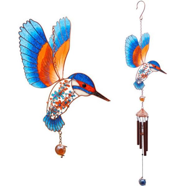 Windgong ijsvogel suncatcher (14x68cm)