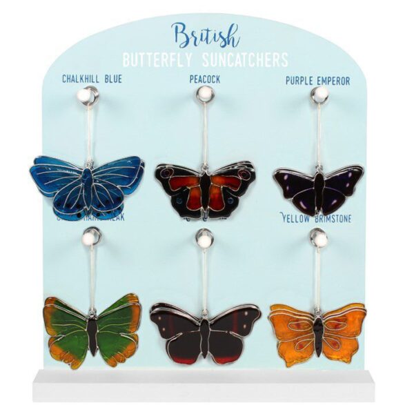 Suncatcher Vlinder; mini suncatchers op display (ca. 11cm)