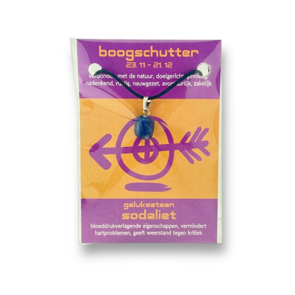 Edelsteenhanger Gelukssteen - Sodaliet - Boogschutter