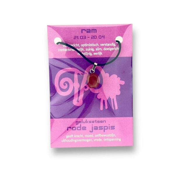 Edelsteenhanger Gelukssteen - Rode jaspis - Ram