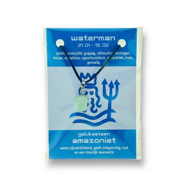 Edelsteenhanger Gelukssteen - Amazoniet - Waterman