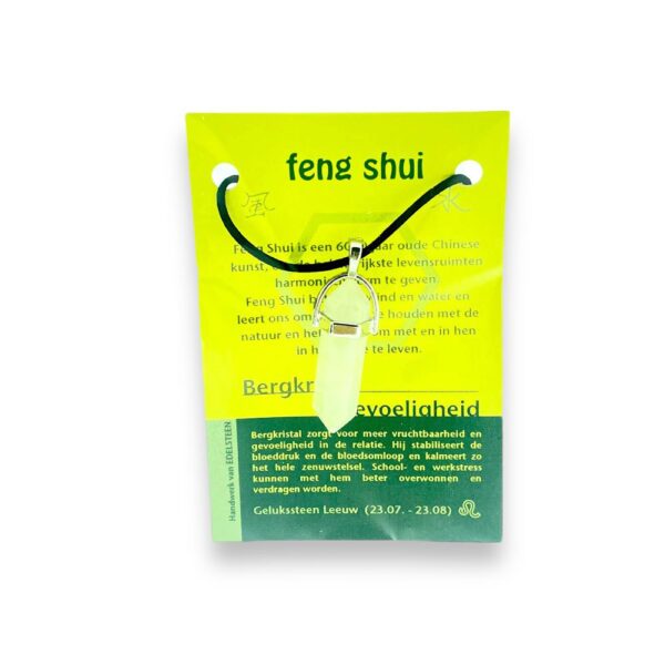 Edelsteenhanger Feng Shui -  Bergkristal - Leeuw