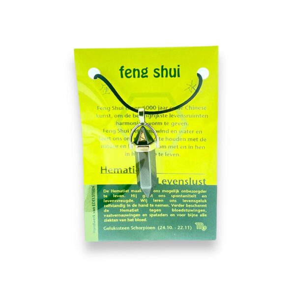 Edelsteenhanger Feng Shui -  Hematiet - Schorpioen