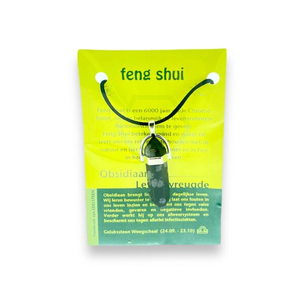 Edelsteenhanger Feng Shui -  Obsidiaan - Weegschaal