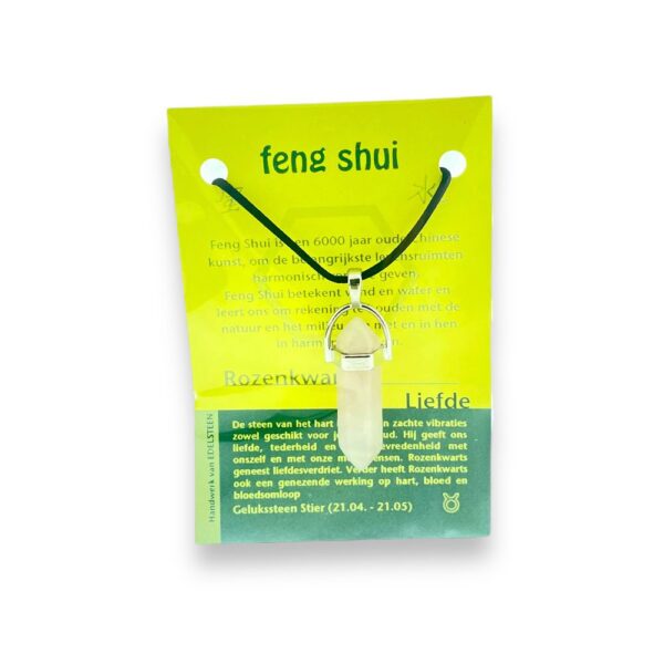 Edelsteenhanger Feng Shui -  Rozenkwarts - Stier