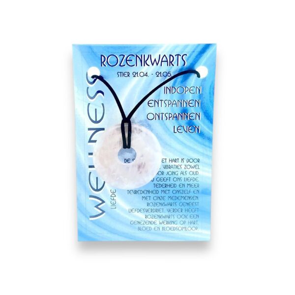 Edelsteenhanger Donut - Rozenkwarts - Stier