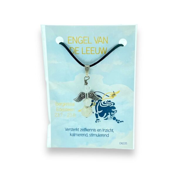 Edelsteenhangers Engel - Bergkristal - Leeuw
