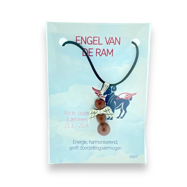 Edelsteenhangers Engel - Rode jaspis - Ram