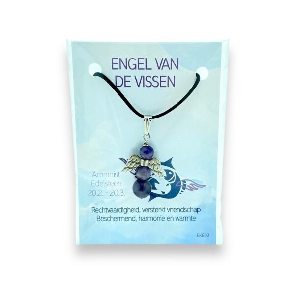 Edelsteenhangers Engel - Amethist - Vissen