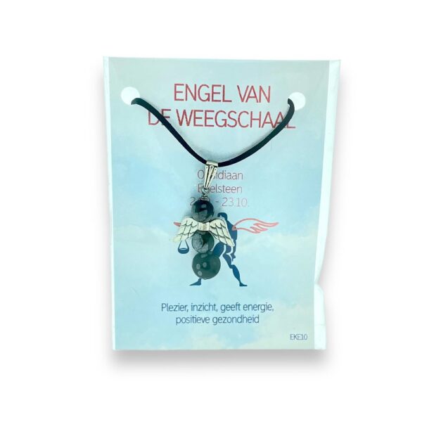Edelsteenhangers Engel - Obsidiaan - Weegschaal