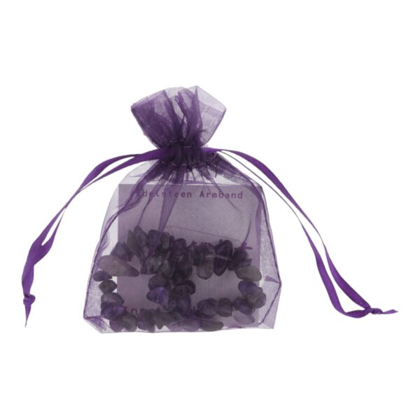 Amethist armband in organza zakje (9x7cm)