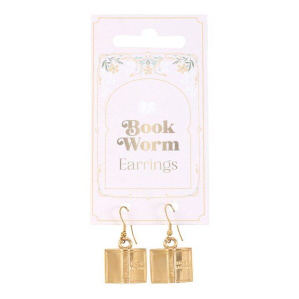 Oorbellen "Book Worm" in boekvorm (14,5x7cm)