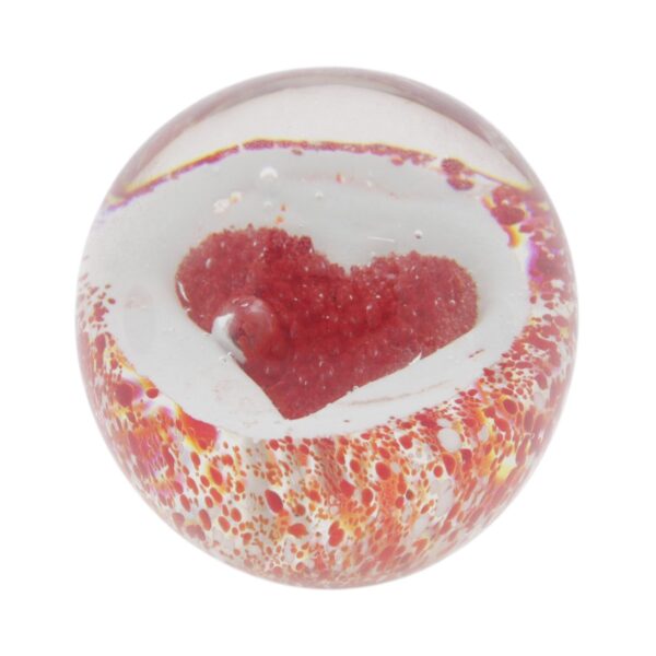 Droomkogel Glas-bol rood hart (Ø6cm)
