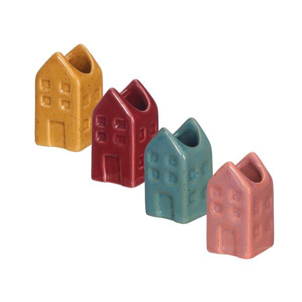 Bloemvaas huisjes Amsterdam vintage klein 4ass. (3x3x6cm)