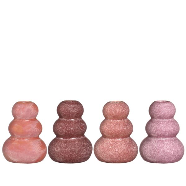 Bloemvaas Pebble roze klein 4ass. (Ø7xh9,5cm)