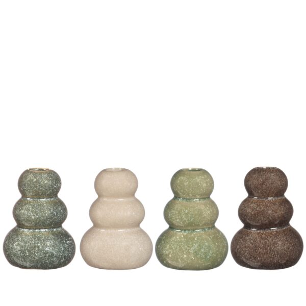 Bloemvaas Pebble groen klein 4ass. (Ø7xh9,5cm)