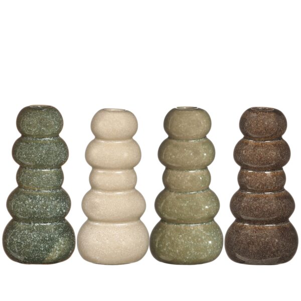 Bloemvaas Pebble groen middel 4ass. (Ø7xh15cm)