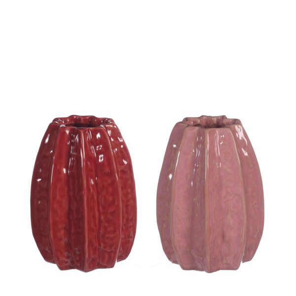 Bloemvaas Carambola roze middel 2ass. (Ø5,5xh11cm)