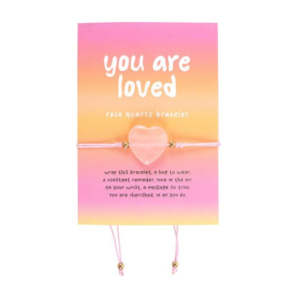 Edelsteen Armband - You are Loved (Rozenkwarts Hart)