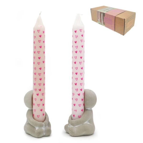 Giftbox Hug Candle pink hearts (hug-kandelaar)