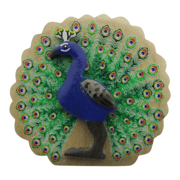 Magneet - Pauw hout (5x6cm)